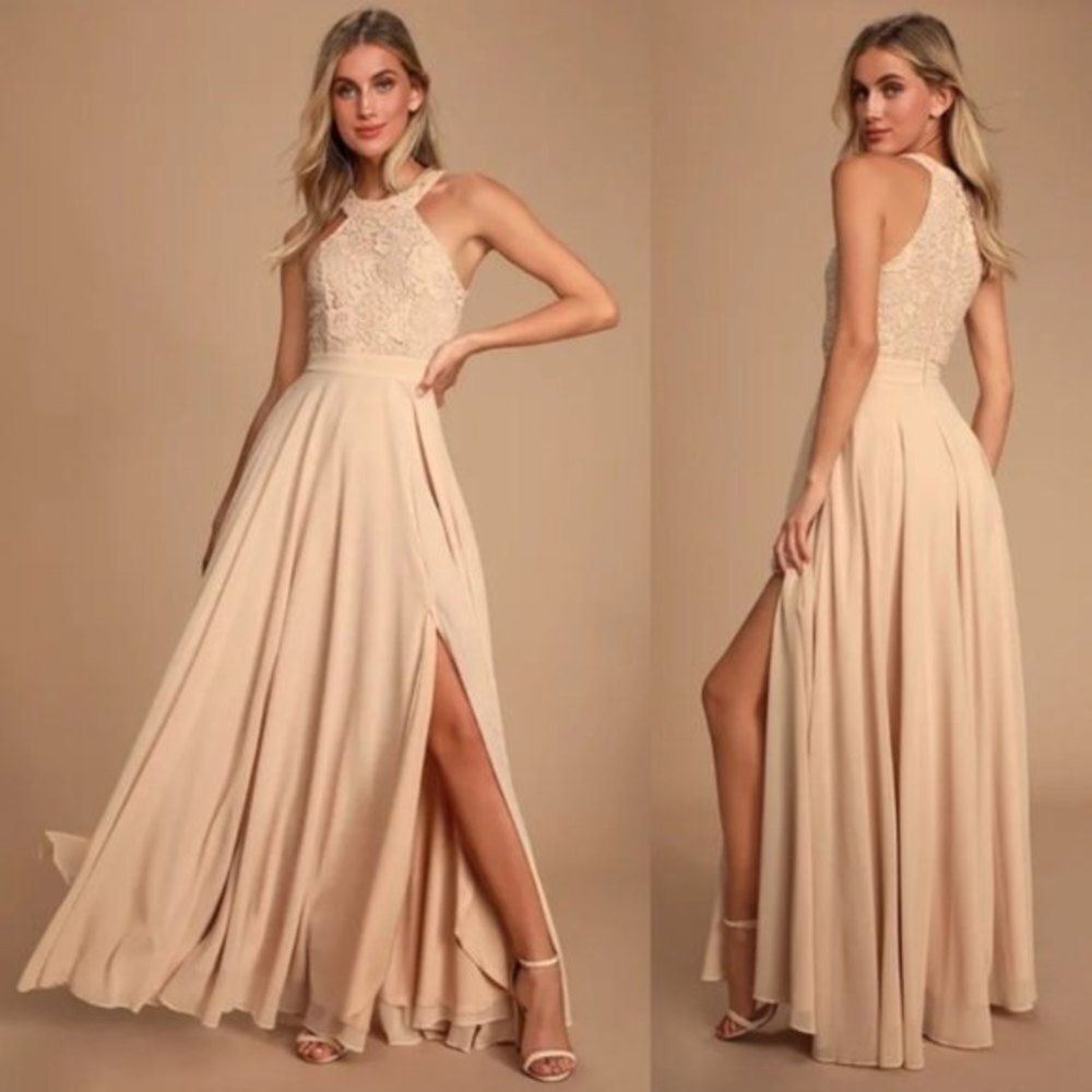 Lulu's Picture Perfect cream Lace Maxi small